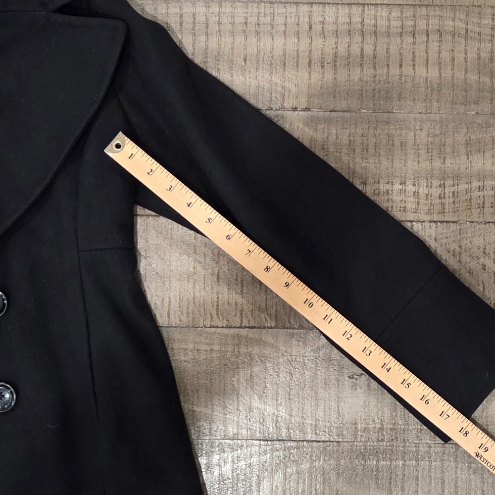 Michael Kors Women's Black Double-Breasted Pea Coat Lined Mid-Length Size S - Picture 5 of 9